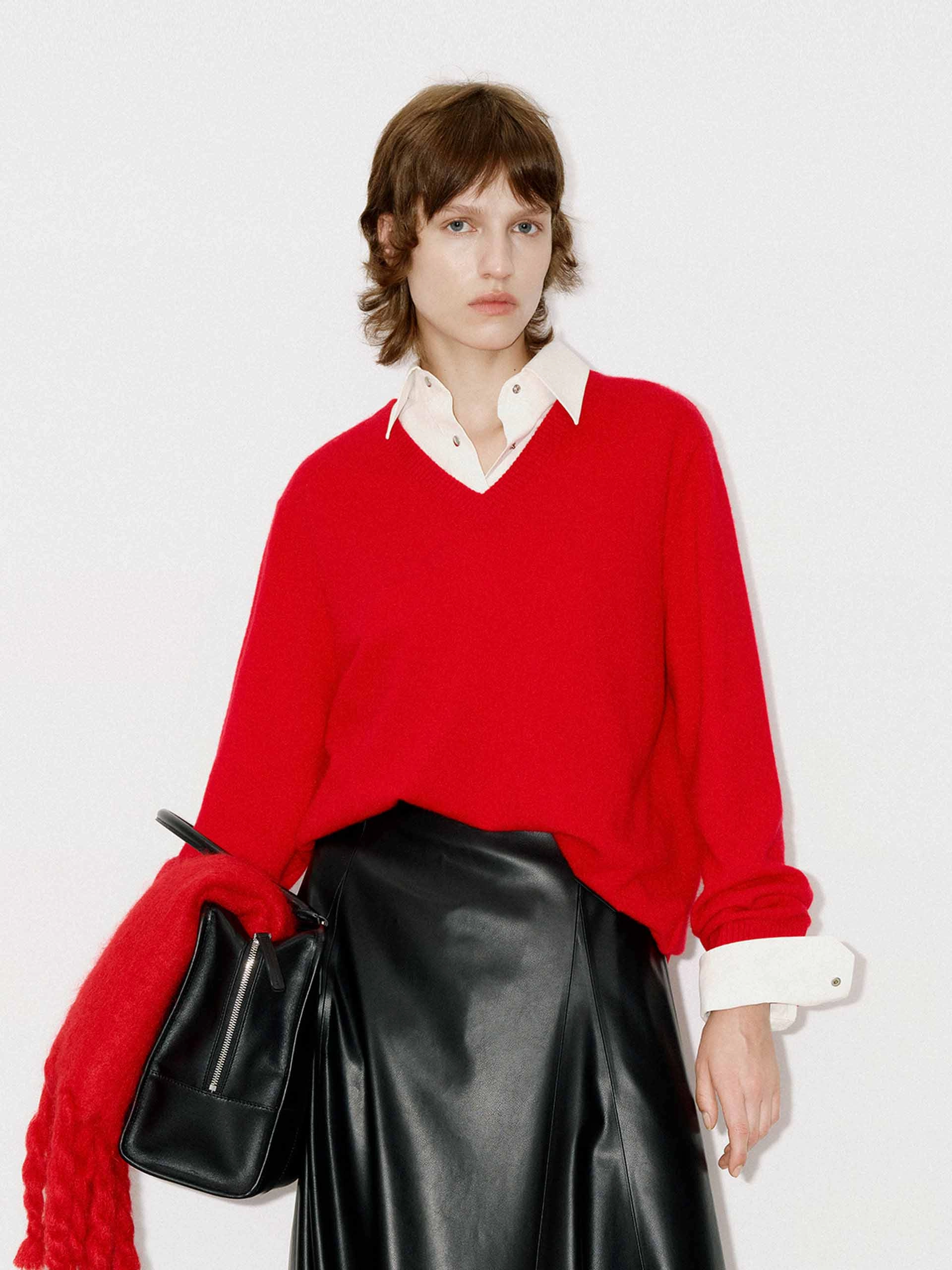 Pure Cashmere Knit Sweater Comfy Layering