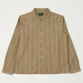 Knickerbocker Bowery Fine Cotton Shirt - Brown/White Stripe elegant design Button-up