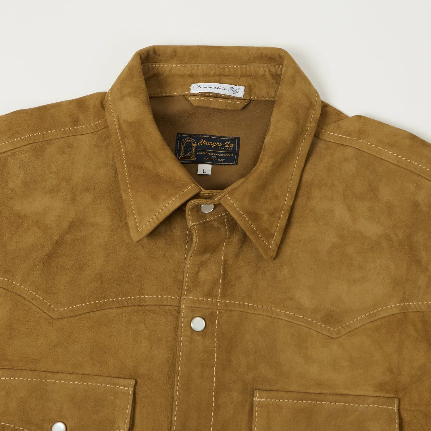 Shangri-La Heritage 'Gonzo' Suede Western Shirt - Mud Moisture Wicking Material Urban Comfort