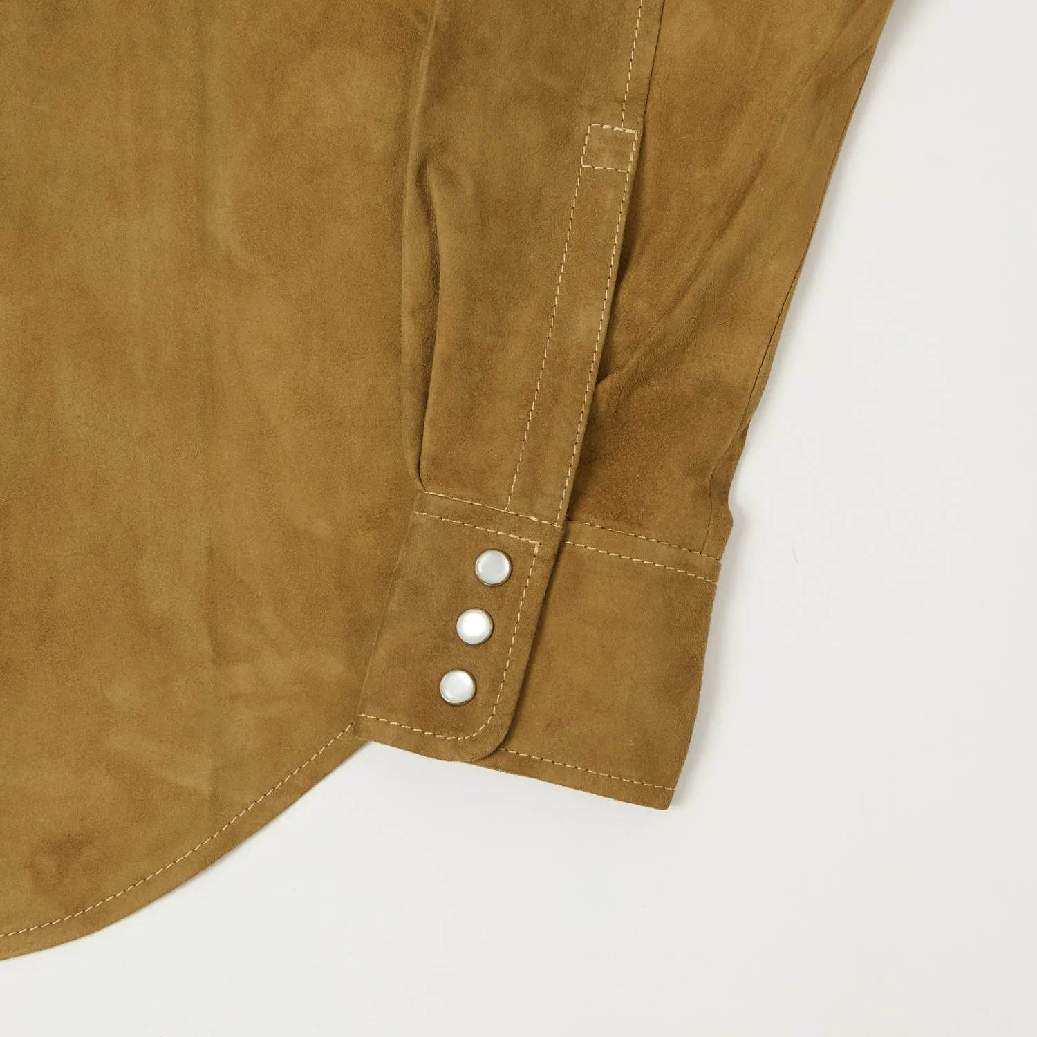 Shangri-La Heritage 'Gonzo' Suede Western Shirt - Mud Flexible Shoulder Construction Fashion-Forward