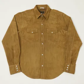 Shangri-La Heritage 'Gonzo' Suede Western Shirt - Mud Relaxed Silhouette