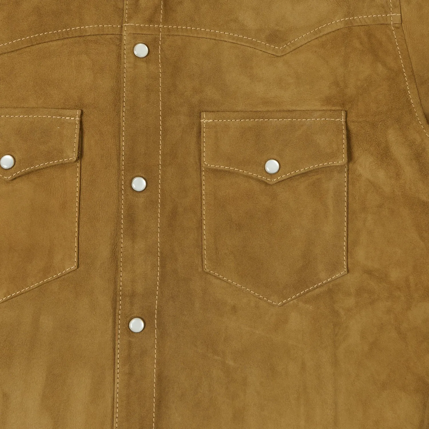 Shangri-La Heritage 'Gonzo' Suede Western Shirt - Mud Microfiber Material