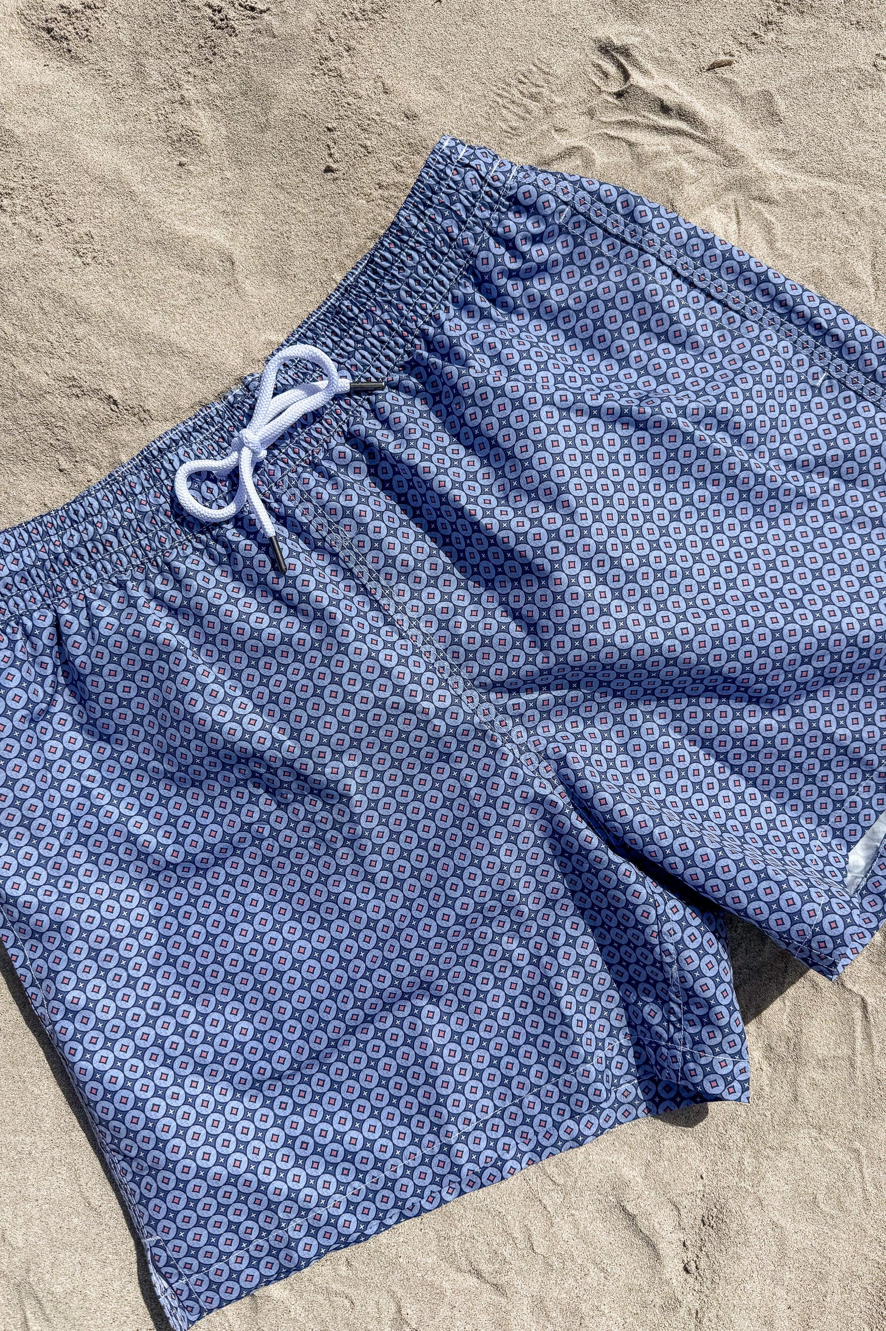Quick Fasten Buckles Denim fancy swim shorts - Made in Italy