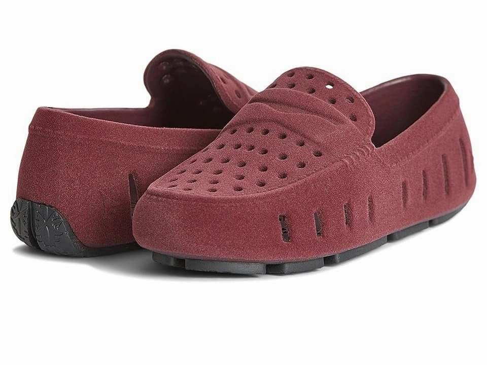 Floafers Prodigy Driver Shoes Kids Burgundy Suede Slip On Loafers SGN1541 Anti   Fatigue