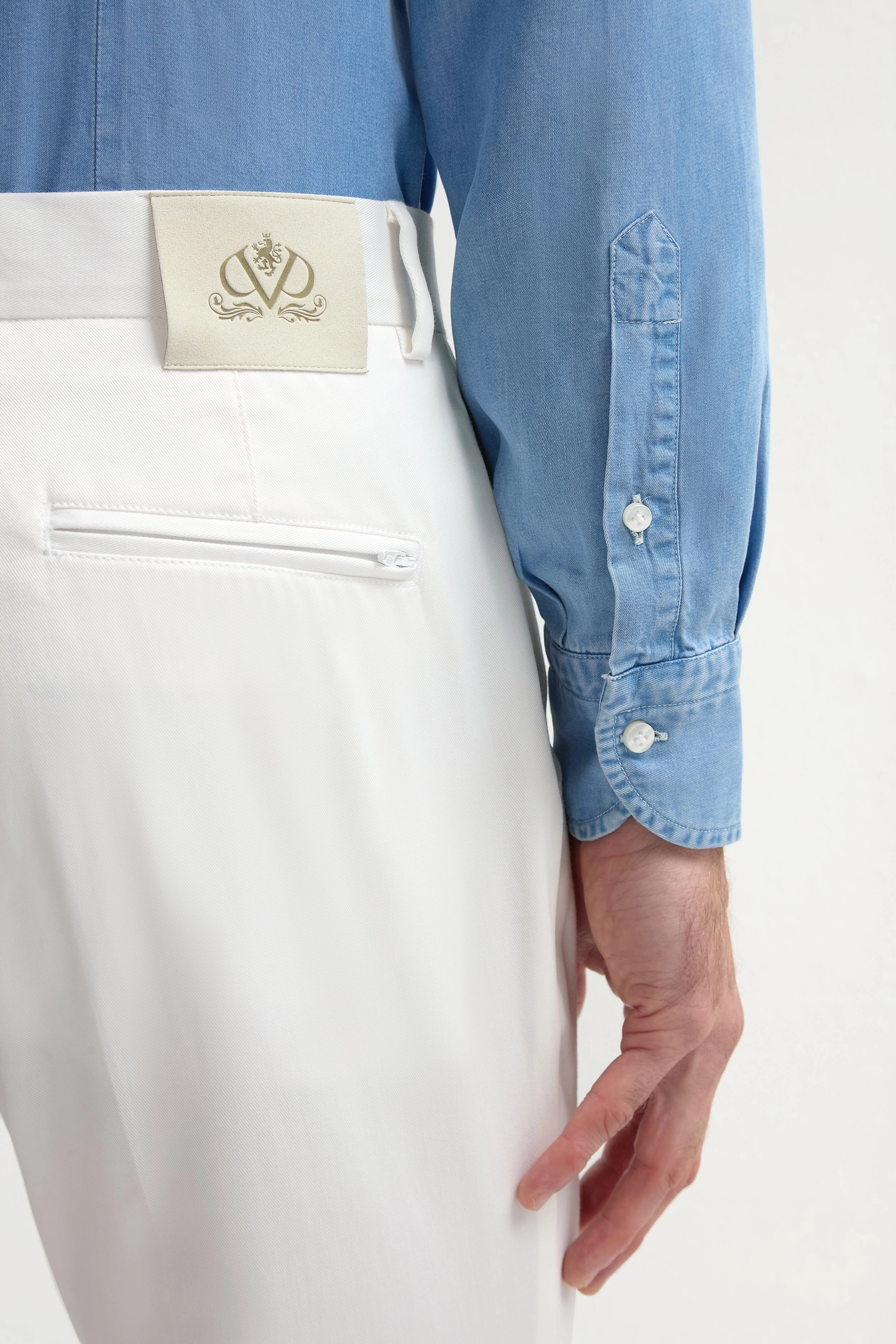 Functional Comfort Wear Off-white cotton Garda trousers - Made in Italy