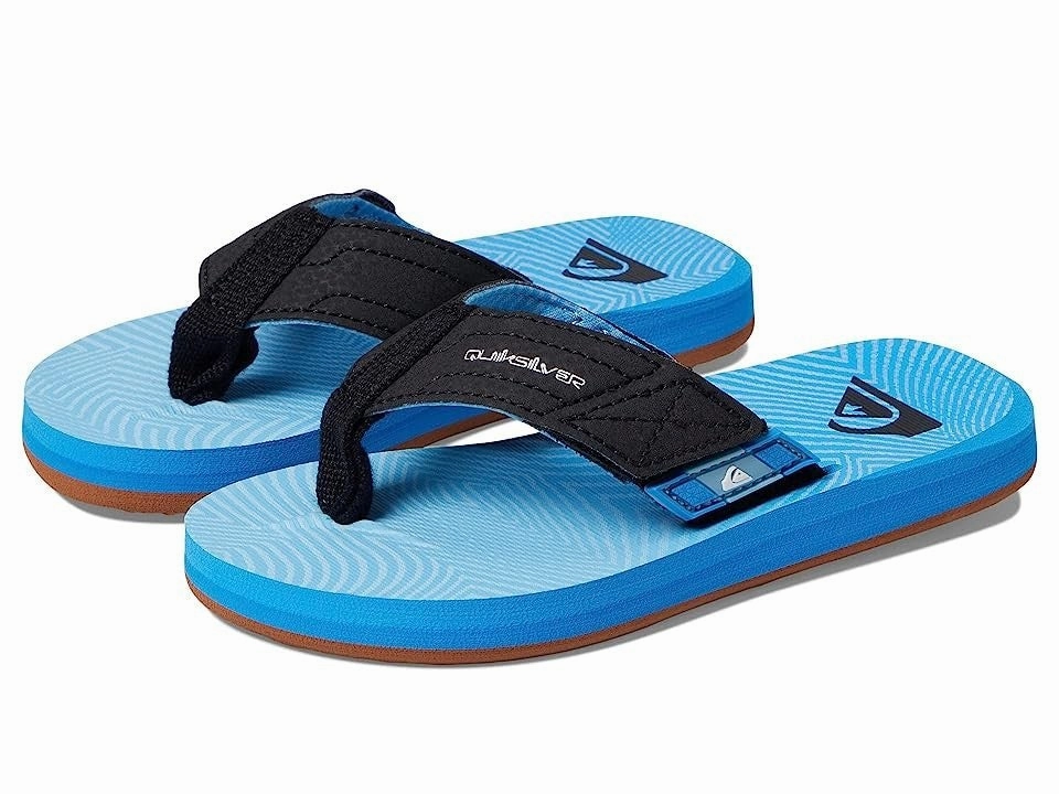 Wide Straps Beach Wear Quiksilver Carver Switch AQBL100562 Sandals Kids Blue Flip-Flop JOBB2157