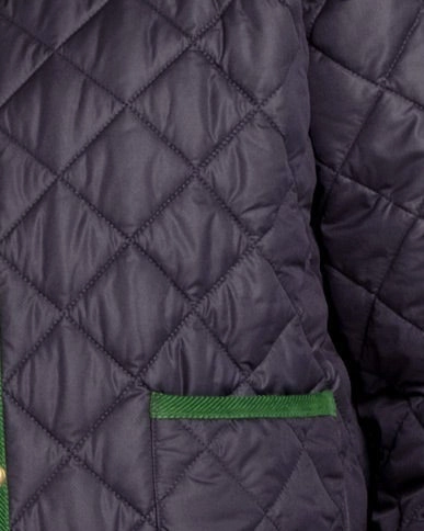 Water Resistant Material Quilted Jacket Navy | Navy