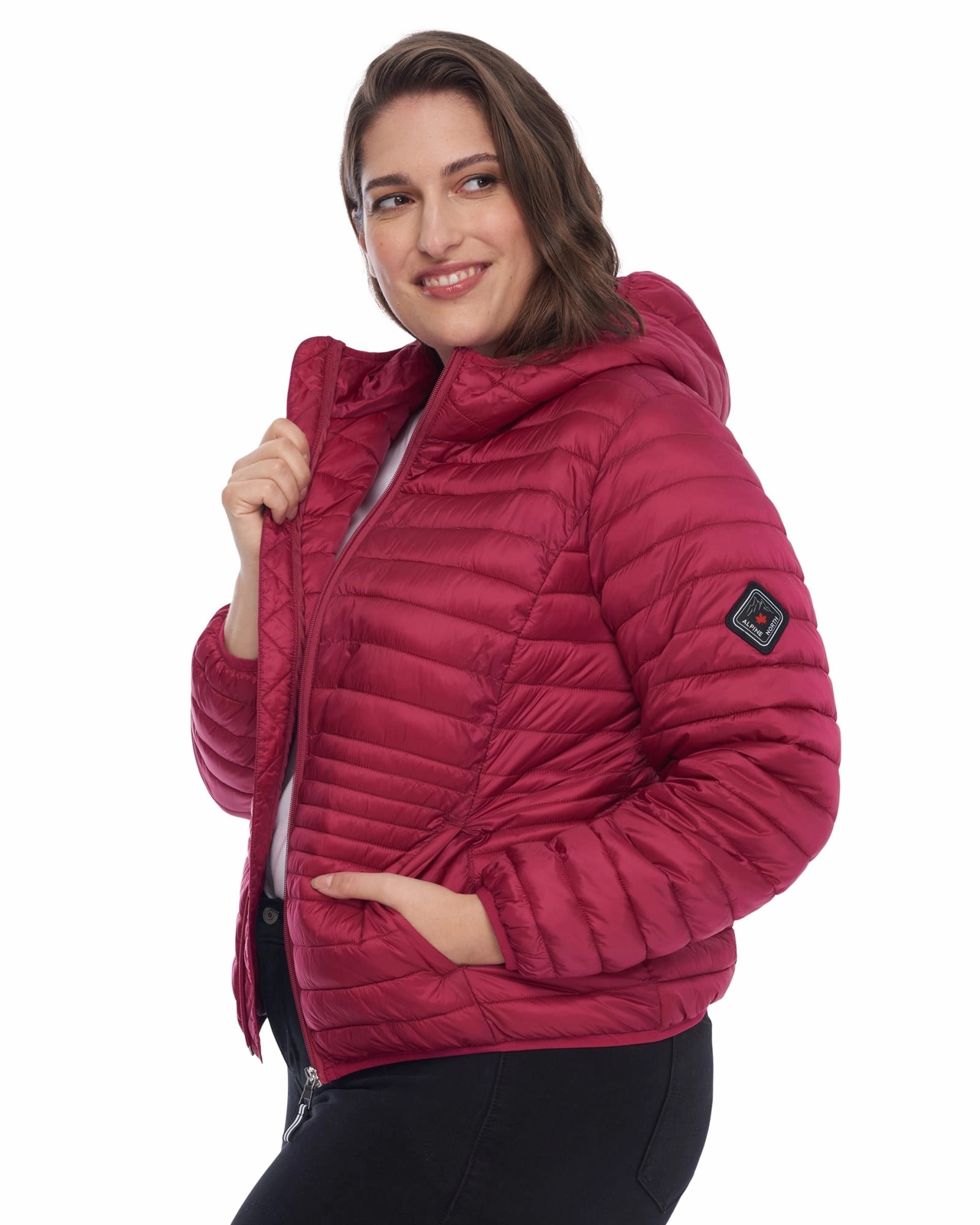 Vegan Down Lightweight Packable Puffer | Raspberry High Performance