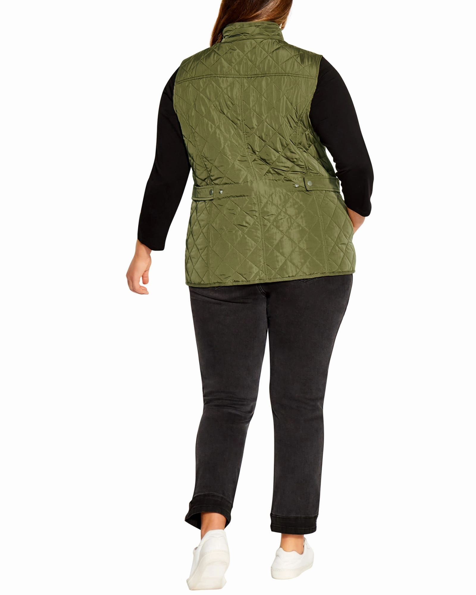 Quinn Quilted Vest | Olive Green Heat Reflective Tech