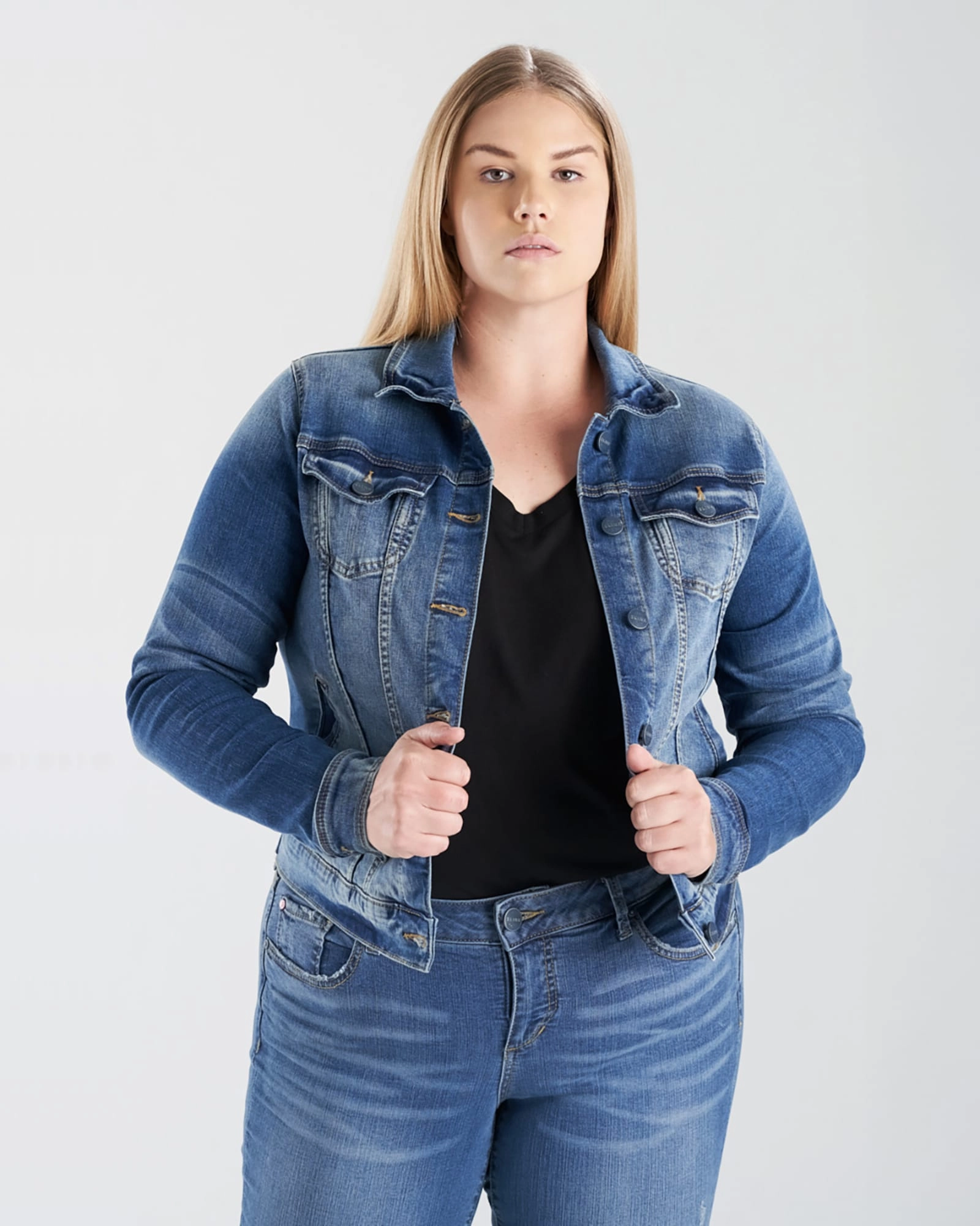 Moisture Wicking Technology Raegan Denim Jacket | HAYDEN