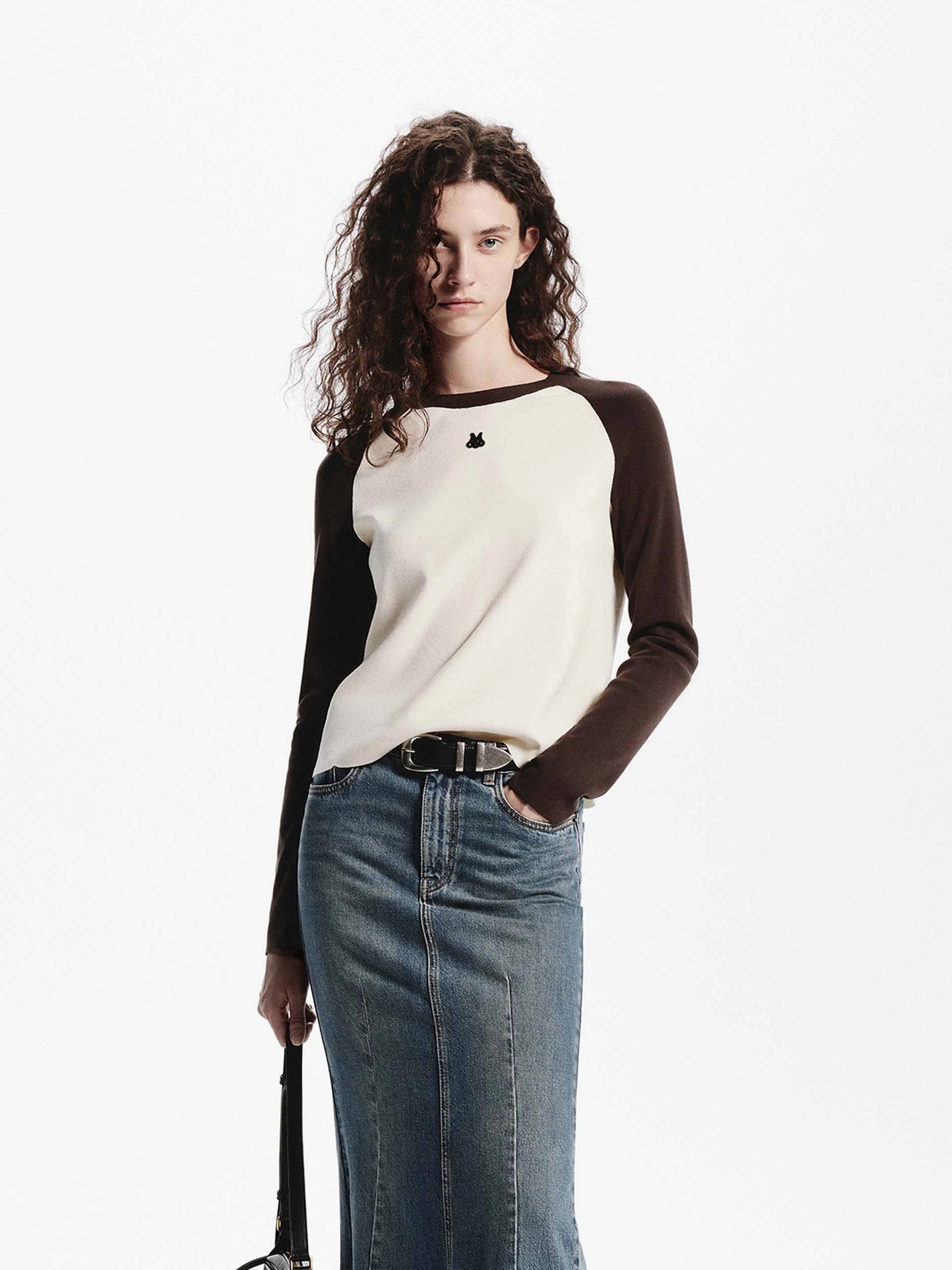 Raglan Sleeve Knitted Top All Season Knitwear Chilly Day Comfort