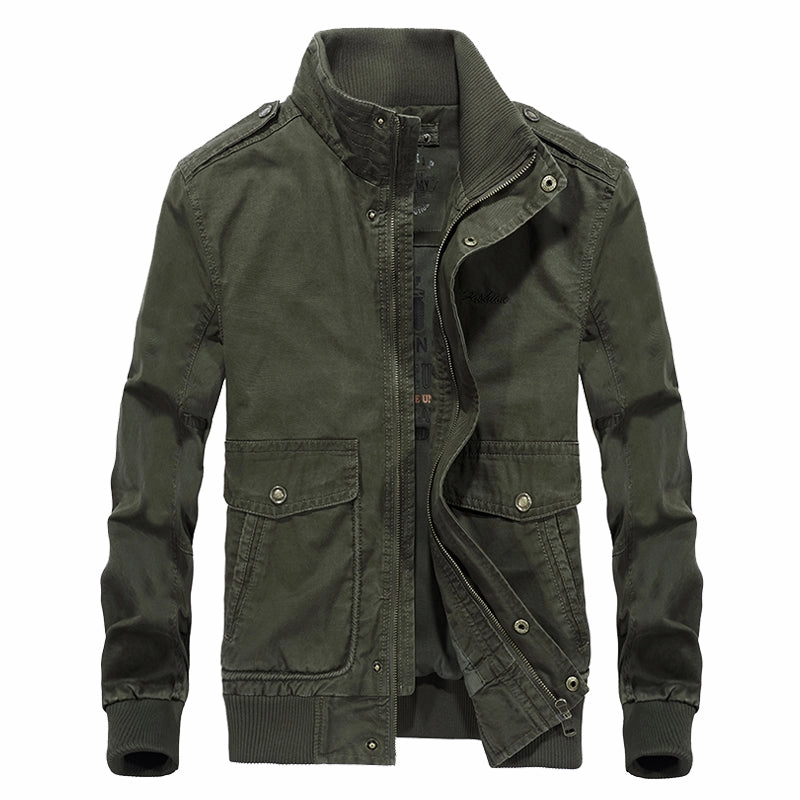 West Louis? Multi-Pockets Stand Collar Military Jacket Eyeshadow