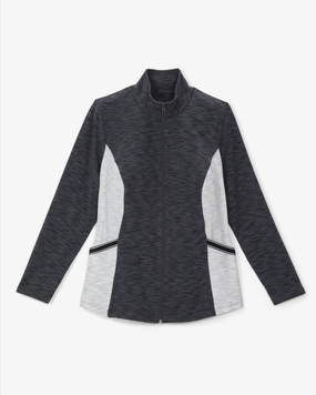 Raven Zip Jacket | Black / Charcoal Grey pattern - mixing