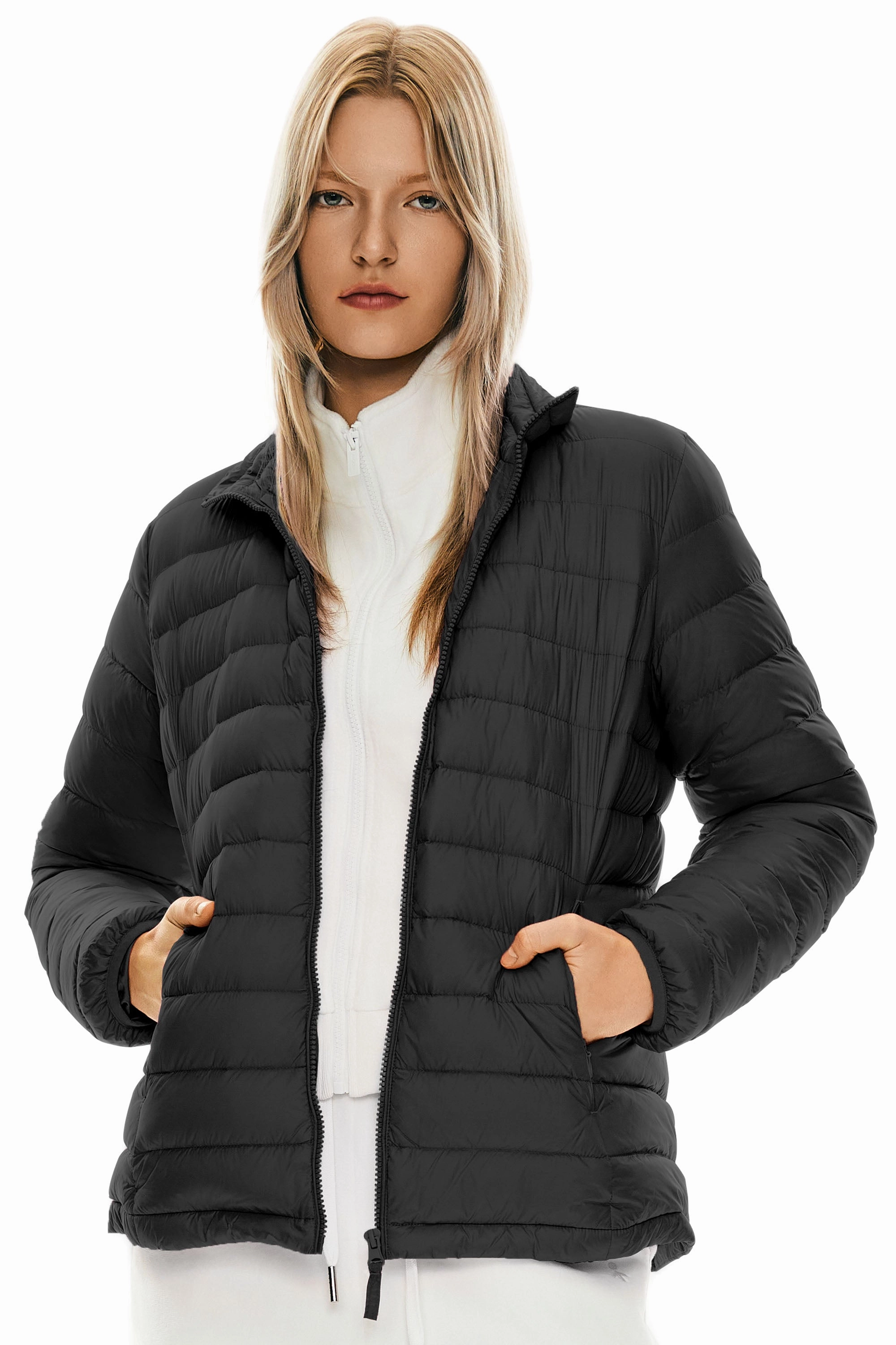 Interchangeable Liners Heat Sealed Edges Lightweight Quilted Packable Down Jacket