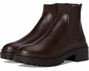 Steve Madden Hazzel Boots Kids  Brown Memory Foam Ankle Chelsea JOBB1284 Padded Interior Hiking Trails