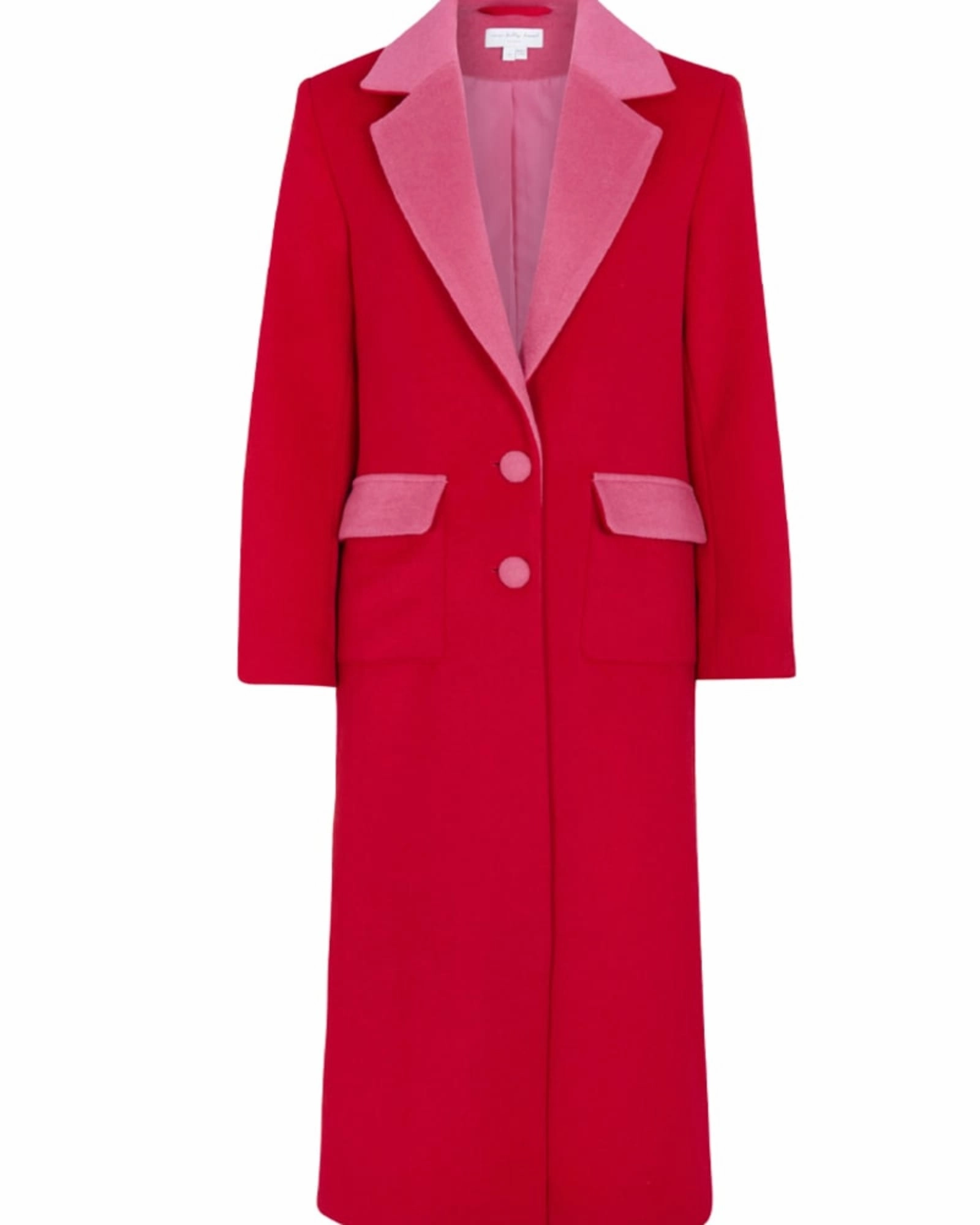 mid-length Light Drape Red Wool 55 Coat | Red / Pink