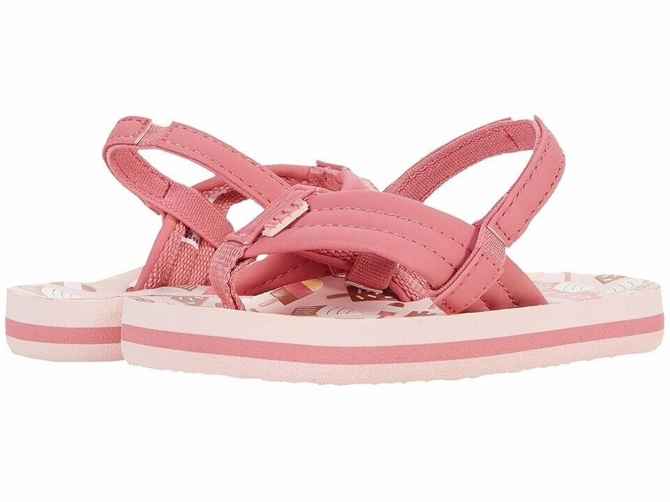 Reef Little Ahi CI4066 Flip Flop Girls 9-10 Pink Ice Cream Slip On Sandal ERK292 (Pink,9-10) Outfit Neutral