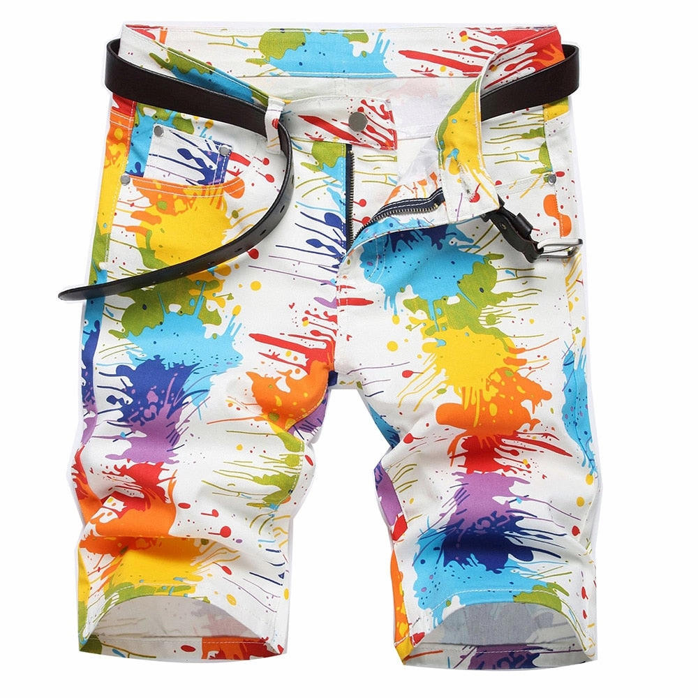 warm weather martial arts gear West Louis? Fancy Color Painted Jeans Short
