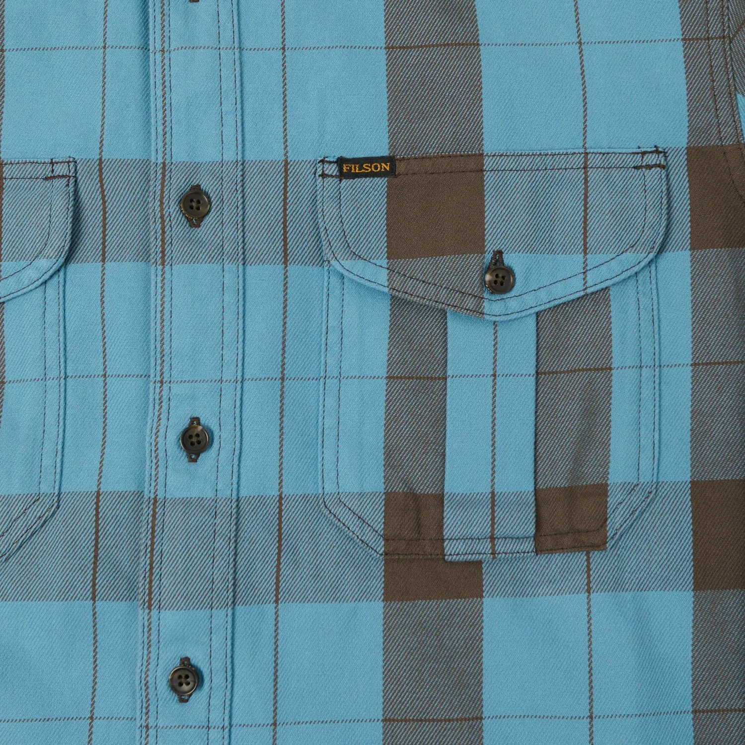 Everyday Fashion Bold Statement Filson Vintage Wash Alaskan Guide Shirt - Blue/Dark Brown