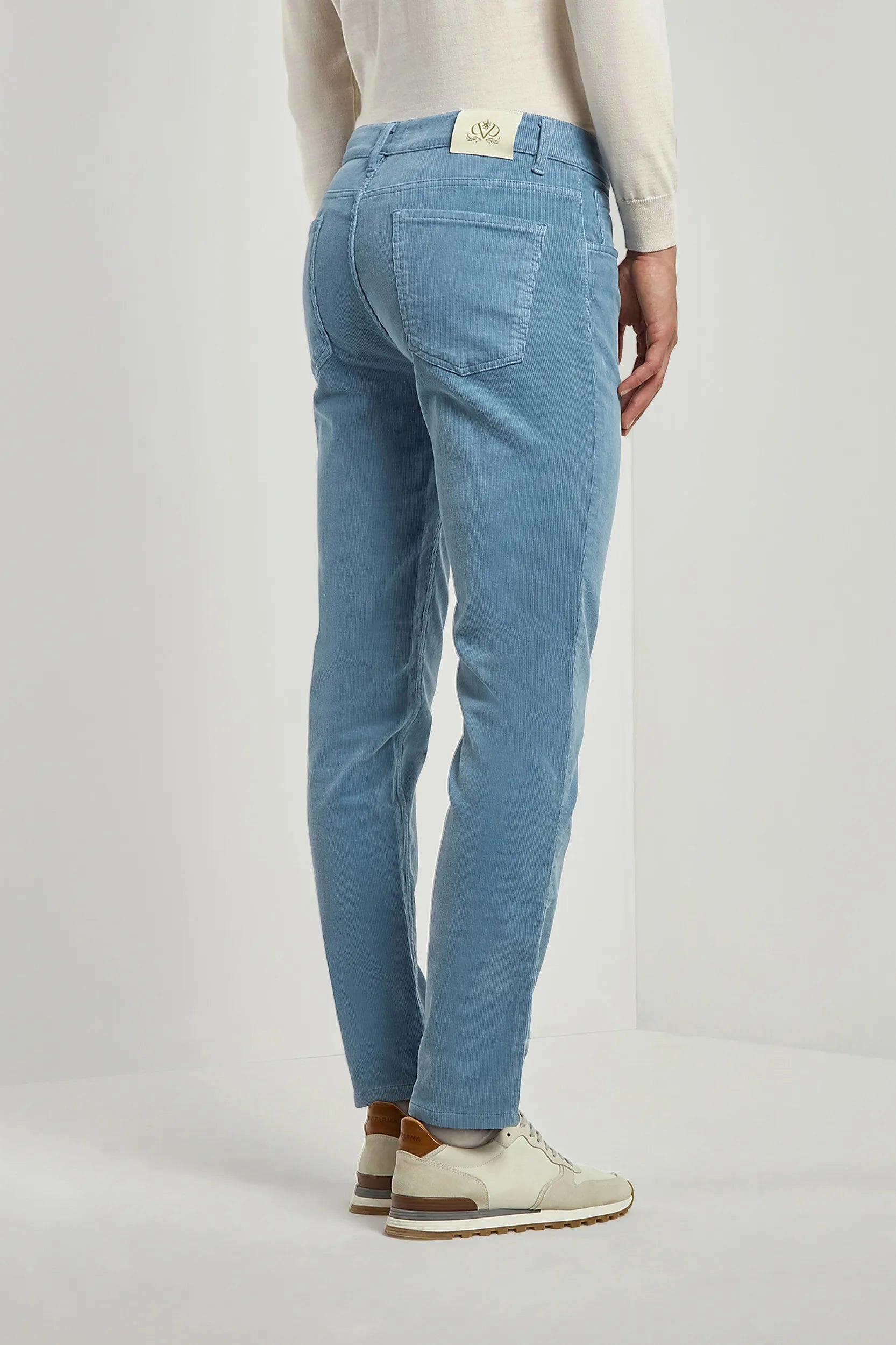 Light blue corduroy 5 Pocket - Made in Italy MachineWashable