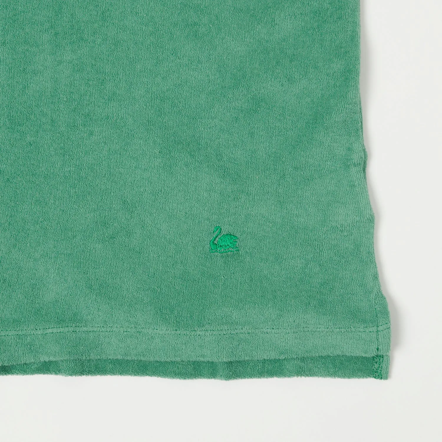 Merz b. Schwanen 'Good Basics' Plant Based Terry Polo Shirt - Grass Chill Layer