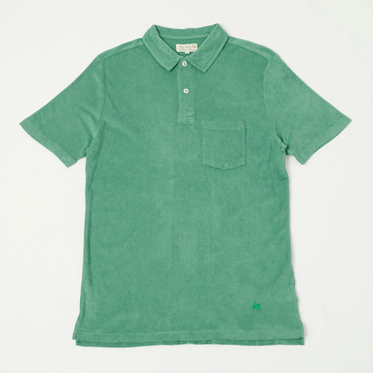 tailored look Merz b. Schwanen 'Good Basics' Plant Based Terry Polo Shirt - Grass