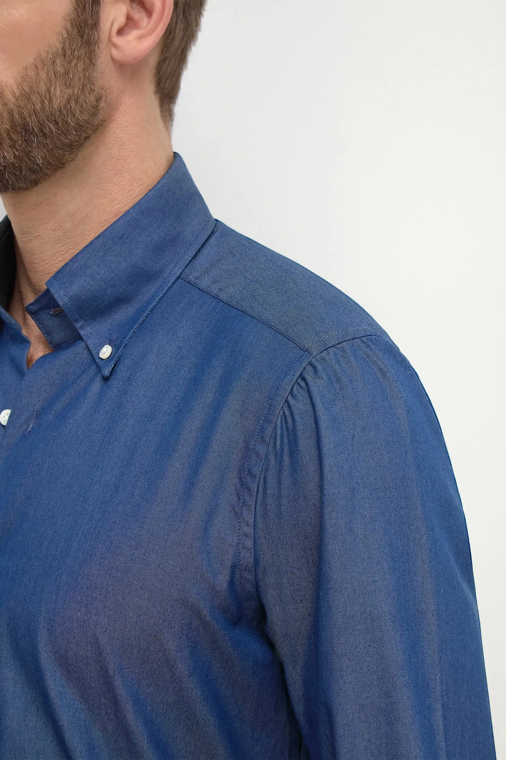 Classic Appeal Beach Attire Button down denim shirt ??Sartoriale collection?? - Made In Italy