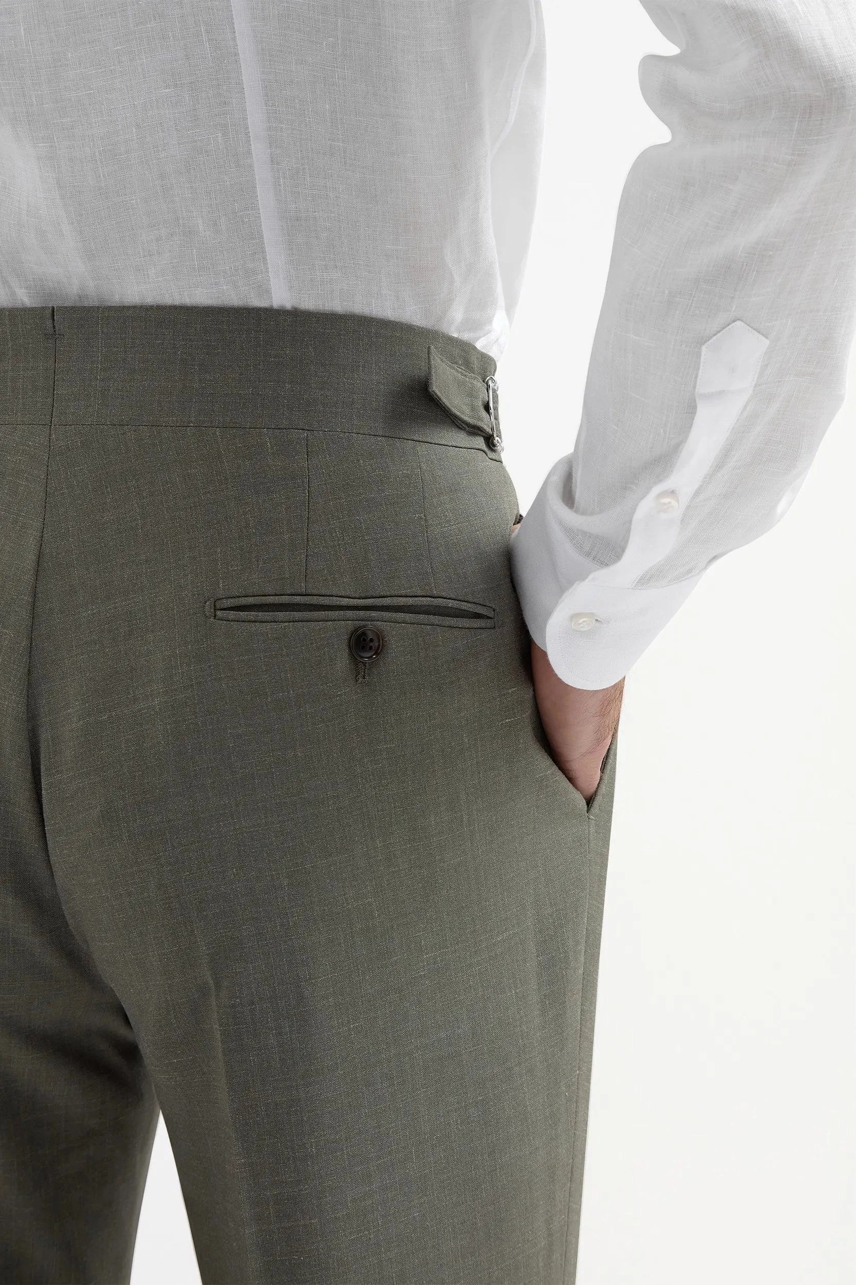 Twill Weave Texture Green Soragna trousers - Made in Italy