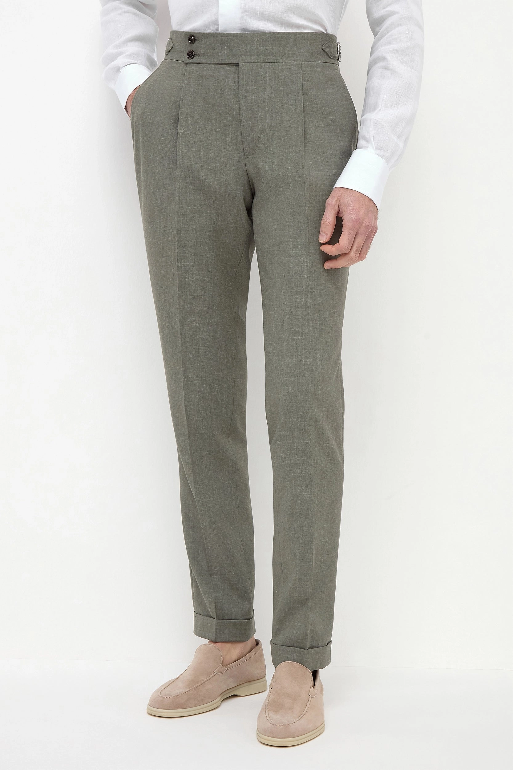 Utility Style Green Soragna trousers - Made in Italy