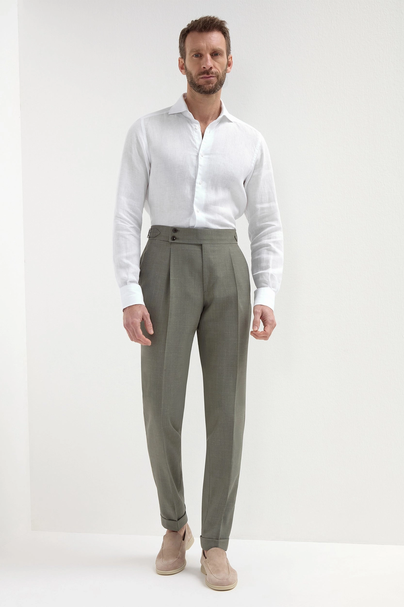 Anti Pilling Finish Green Soragna trousers - Made in Italy