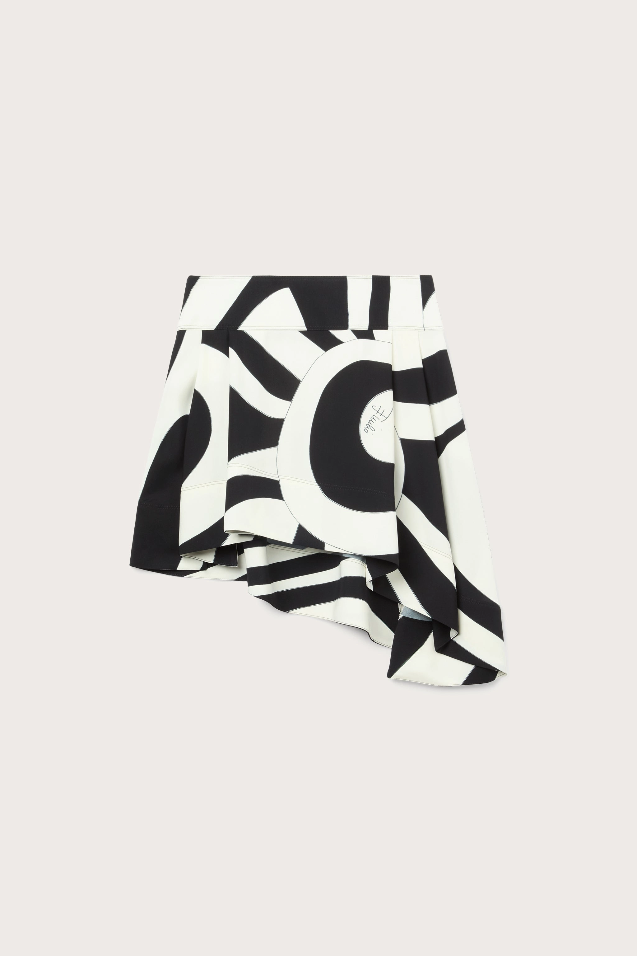 Mood Outfit Bold Edge Marmo Print Asymmetrical Skirt