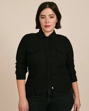 Jack V Point Jacket | Black Weatherproof Zipper Soft Touch