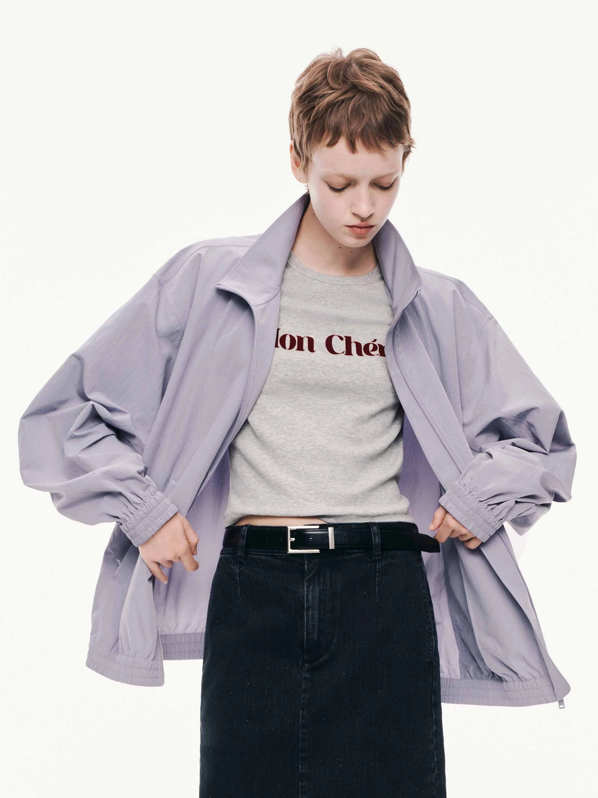 Bright Color Flexible Material Relaxed Long Sleeves Coat