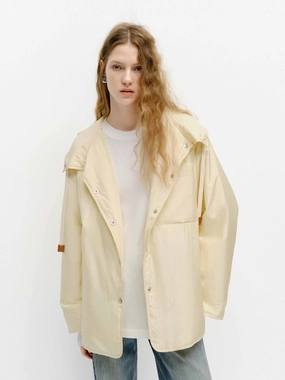 Silk Blend Hooded Coat All Weather Performance