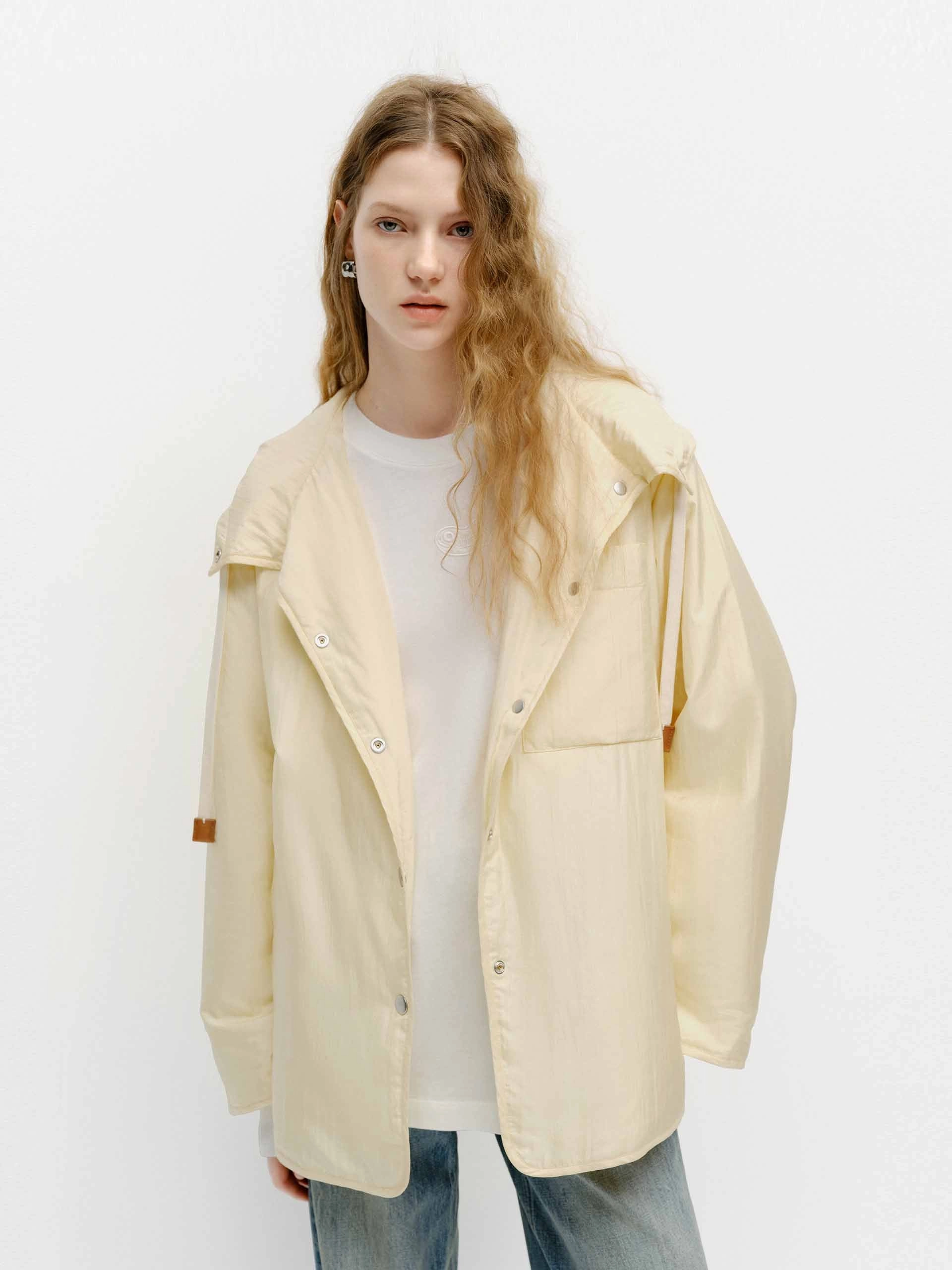 Silk Blend Hooded Coat All Weather Performance