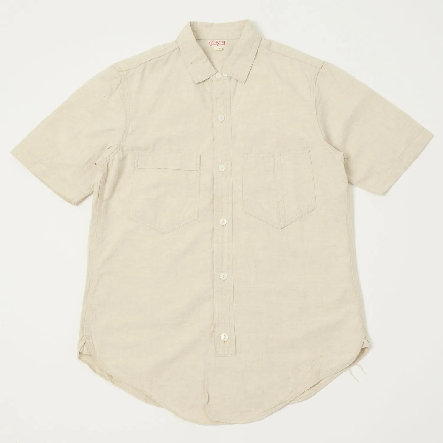 Smart Layering Freewheelers & Co Union Special Overalls 'Big Bertha' S/S Work Shirt - Raw White