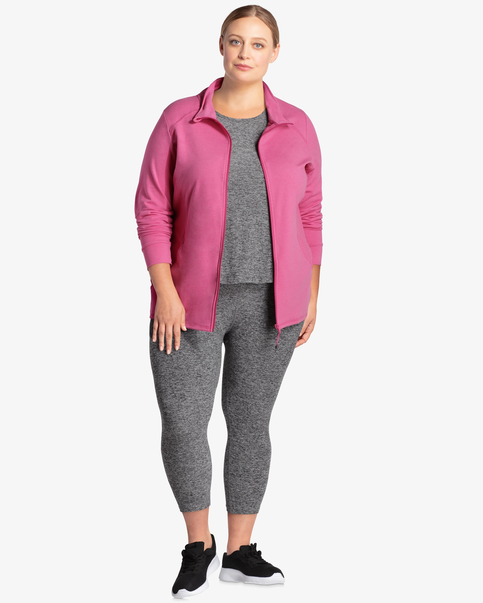 Foundation Double Layered Edging Ritter Mock Neck Jacket | Pink