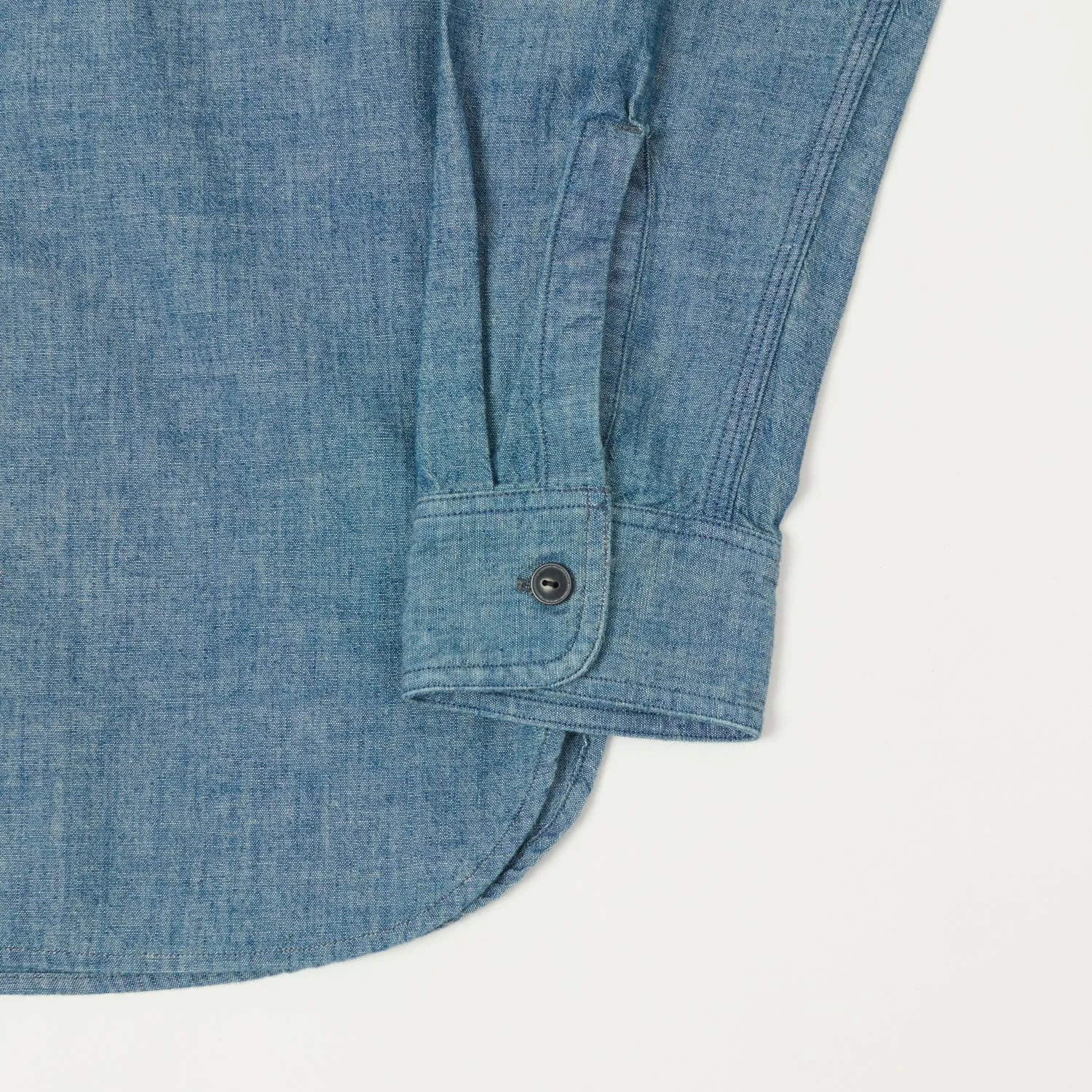 Flexible Placket Structure RRL Chambray Workshirt - Indigo