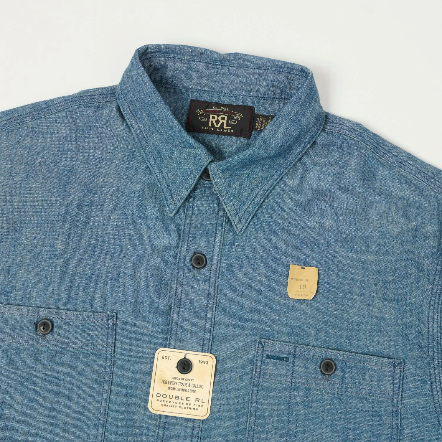 RRL Chambray Workshirt - Indigo Customizable Design Lightweight Material