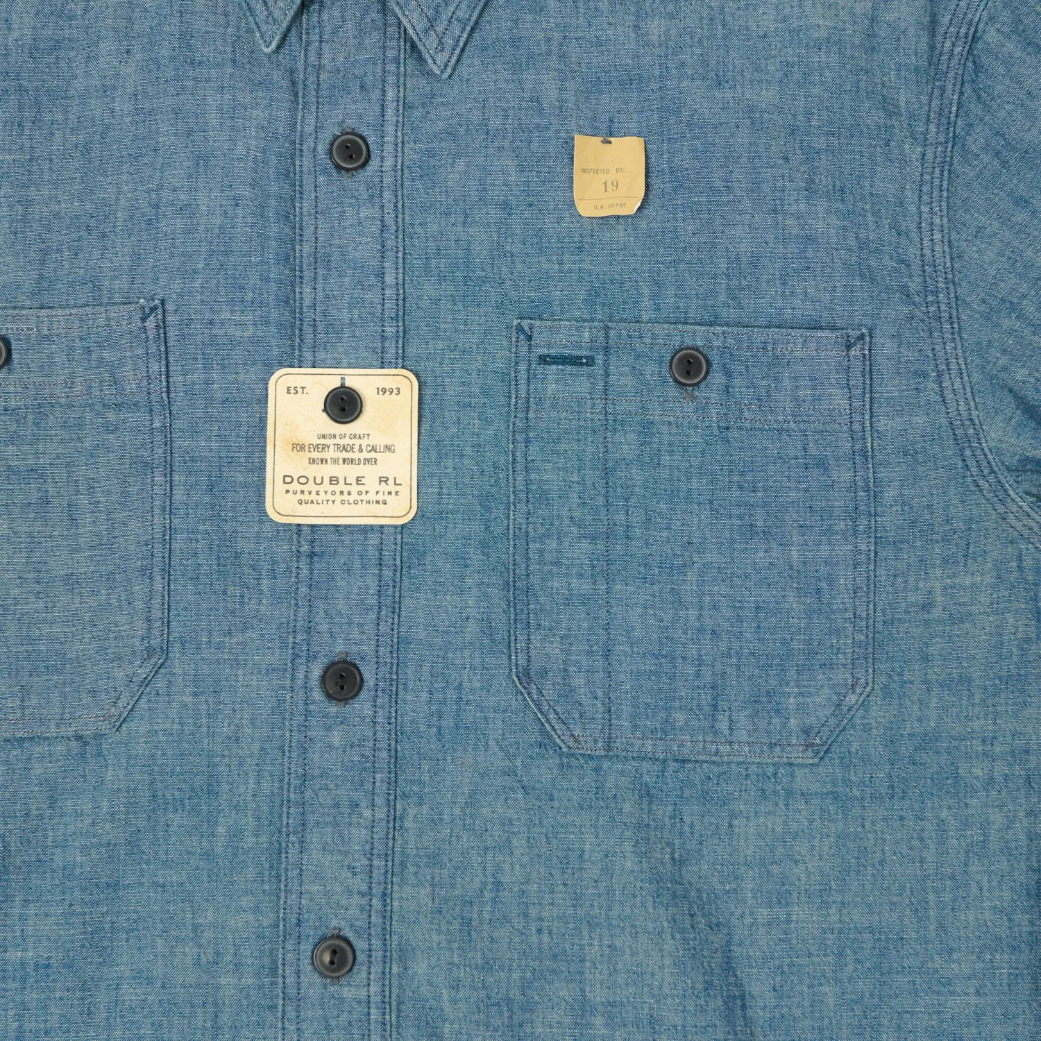 RRL Chambray Workshirt - Indigo Moisture Management Tech Textured Finish