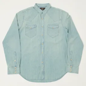 RRL Slim Fit Chambray Western Shirt - Davey Wash Multipocket Style