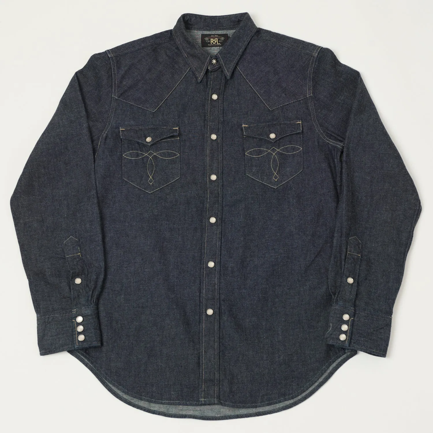 Simple Fit RRL Slim Fit Denim Western Shirt - Rinse