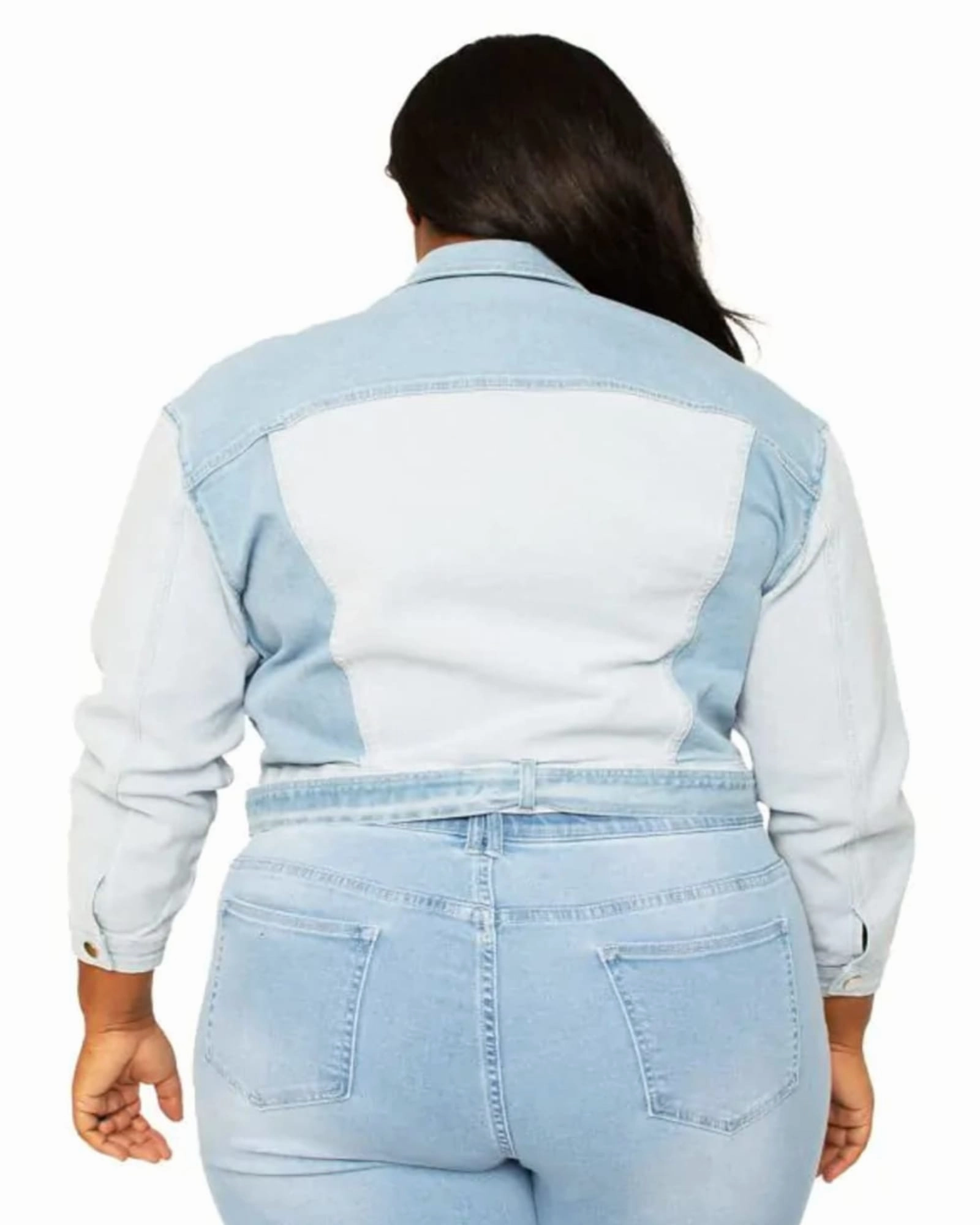 Melissa Belted Denim Trucker Jacket | 3209 Blue Soft inner layer Learn