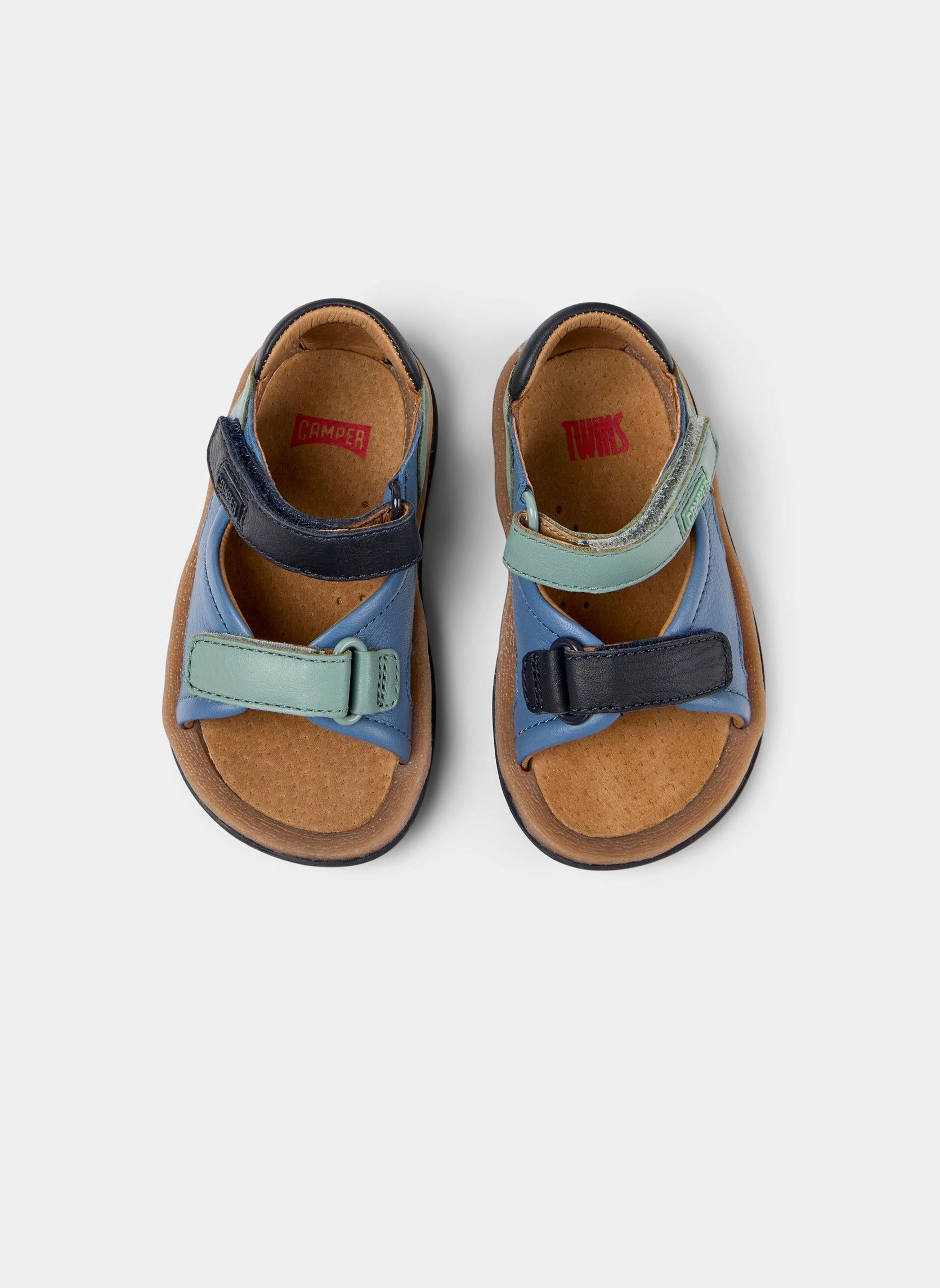 Chic Cushioning Pose Shot Sandals Kids Camper Twins First Walker