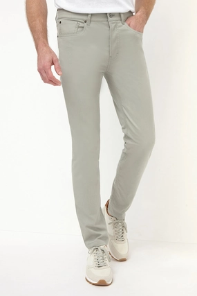 Chill Fit Modern Design Sage 5 pocket trousers - Made in Italy