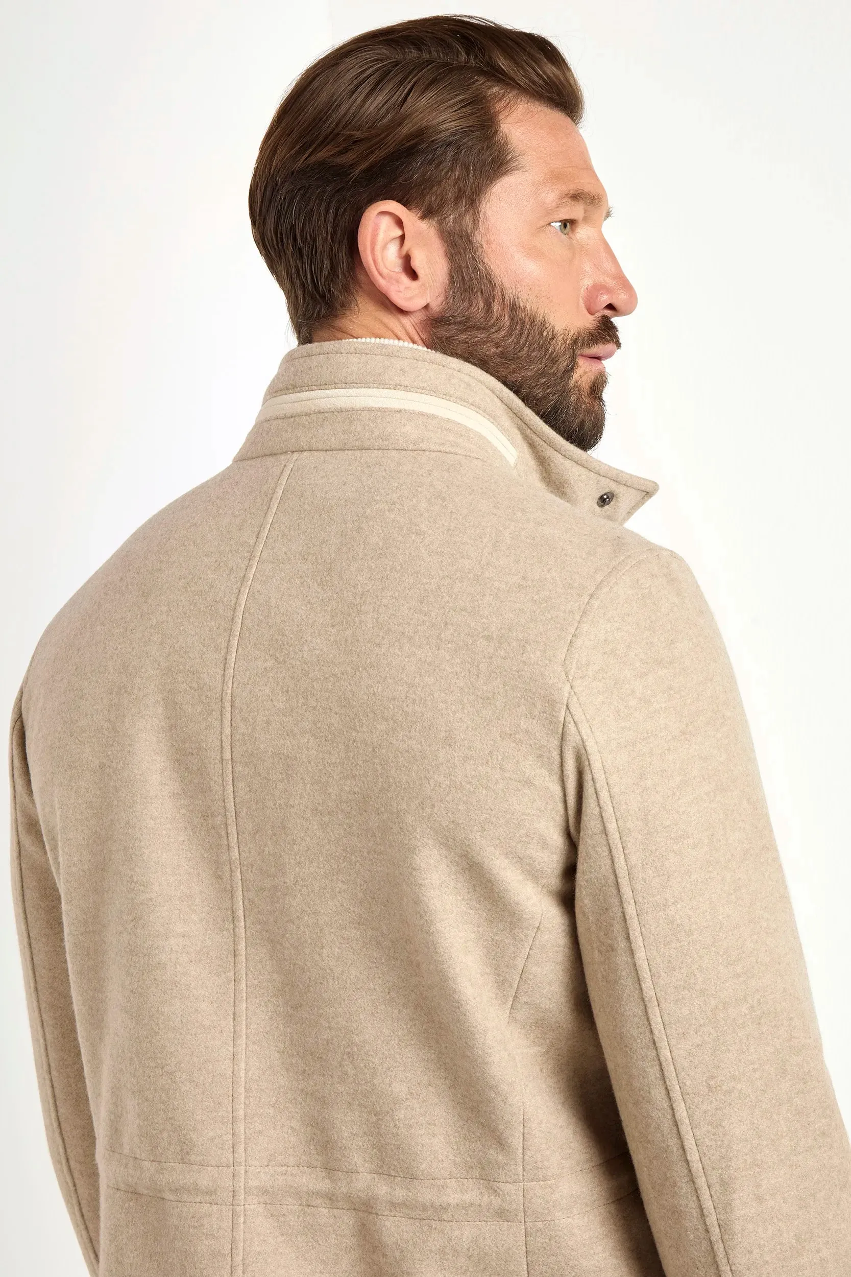 Thermal Insulation Sand cashmere field jacket - Made in Italy