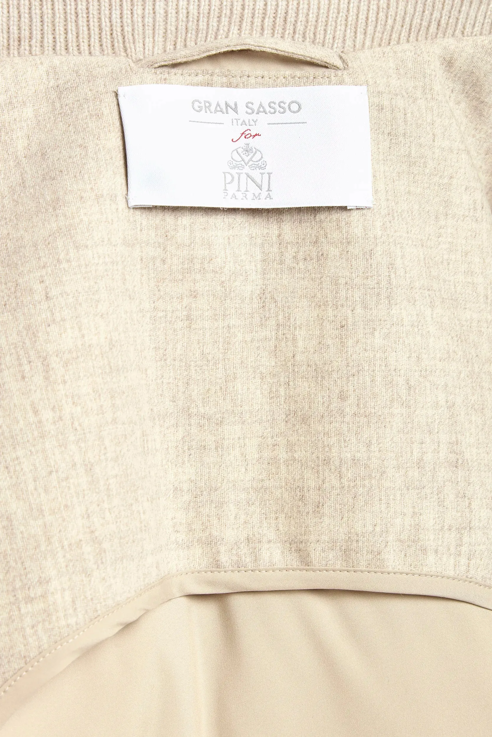 Double layer fabric Glow In The Dark Accents Sand flannel and knit hooded jacket - Made in Italy