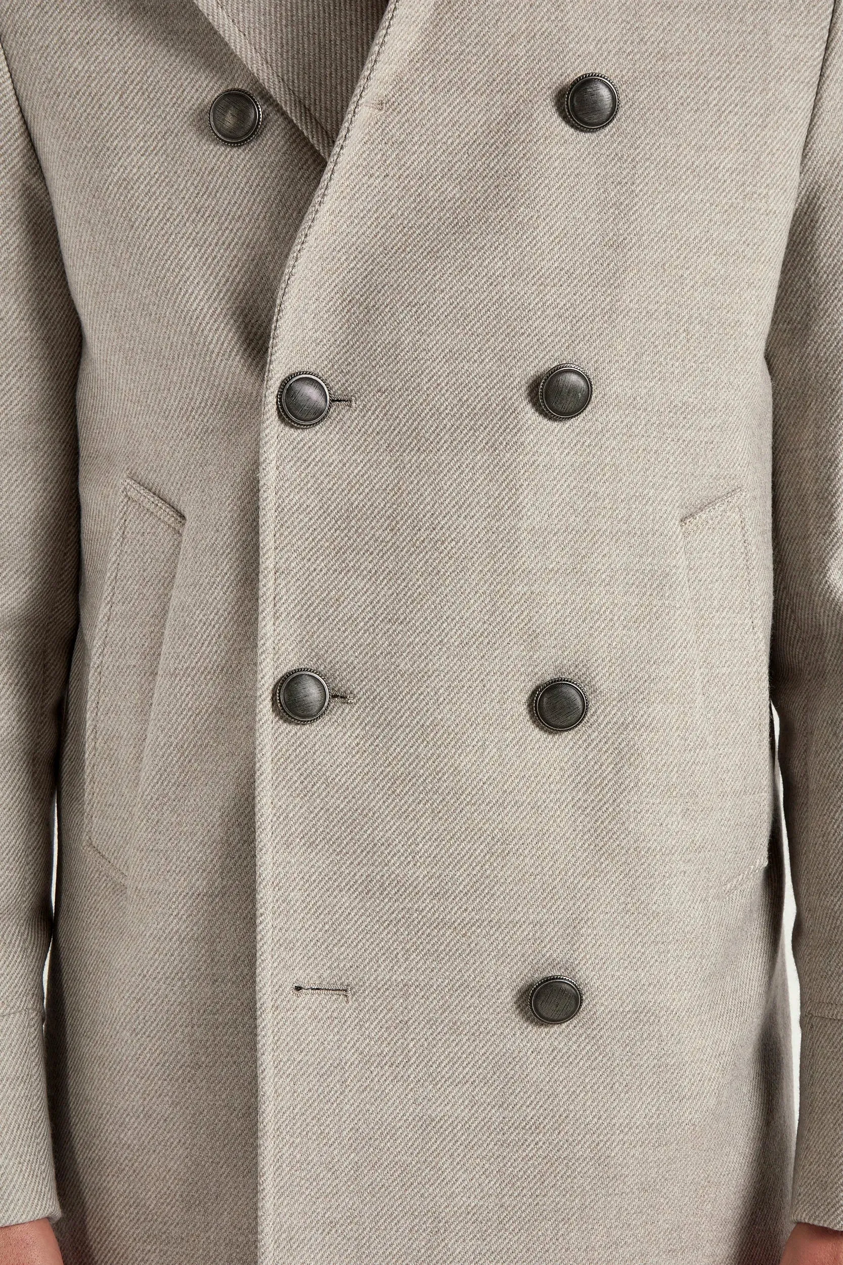 Polished Casual Sand peacoat - Made in Italy