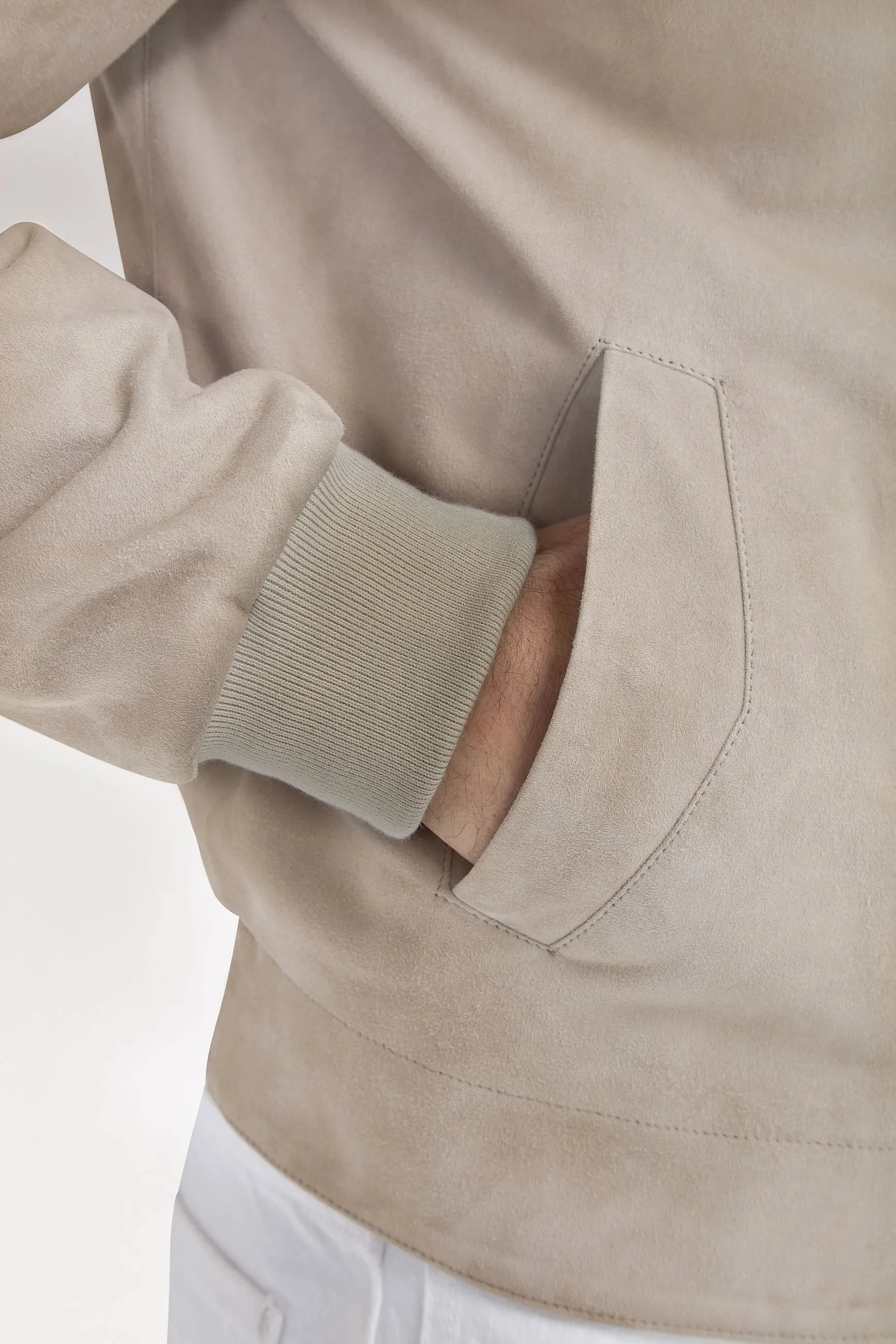 Sand suede jacket ?C Made in Italy Reinforced Shoulder Padding