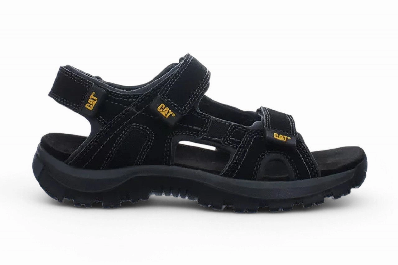 Caterpillar Men's Black Leather Giles Trekking Sandals Everywhere Fit